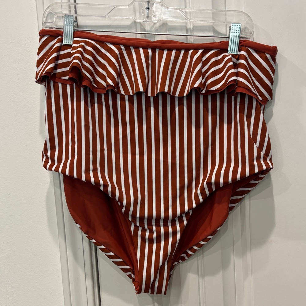 Coral Reef Cabana Reversible High-Waisted Bikini Bottom